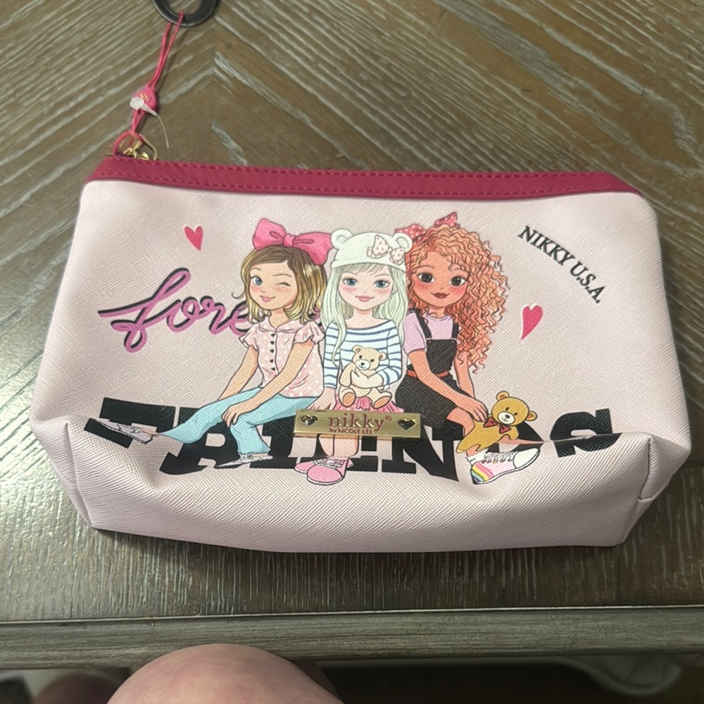 Pink and Black Kawaii Cartoon Character Bag